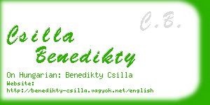 csilla benedikty business card